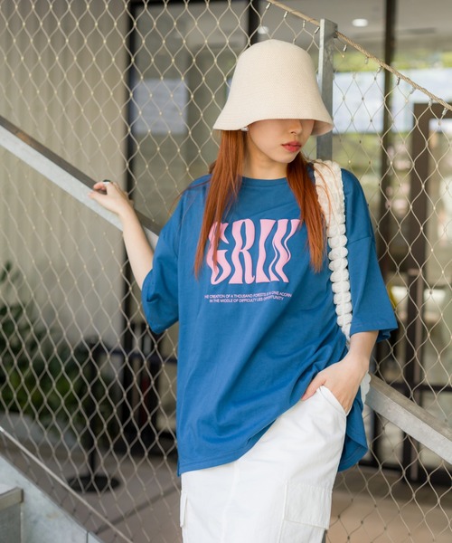 SpRay（スプレイ）の「ウェーブロゴビッグＴシャツ（Tシャツ/カットソー・レディース・ホワイト/オートミール/ブルー/ブラック・FREE）」の14枚目の写真