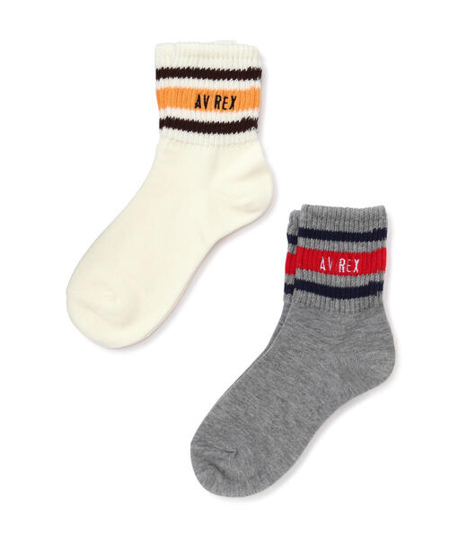 AVIREX(アヴィレックス)の「【直営店限定】LINE LOGO SOCKS/ ラインロゴソックス(ソックス/靴下・レディース・ホワイト/グレー・F)」の4枚目の写真