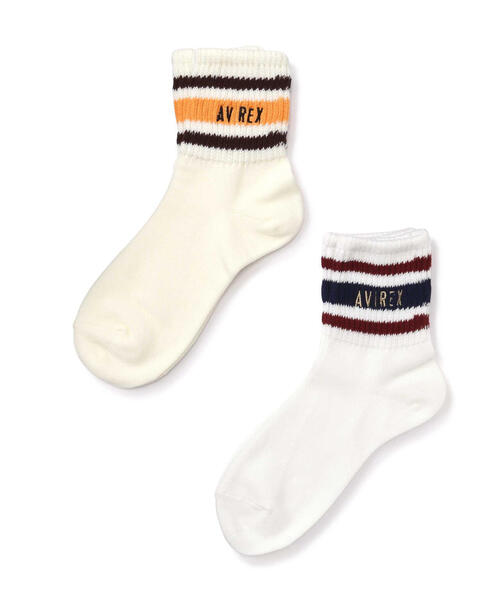 AVIREX(アヴィレックス)の「【直営店限定】LINE LOGO SOCKS/ ラインロゴソックス(ソックス/靴下・レディース・ホワイト/グレー・F)」の7枚目の写真