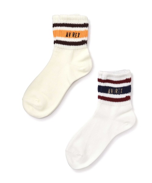 AVIREX(アヴィレックス)の「【直営店限定】LINE LOGO SOCKS/ ラインロゴソックス(ソックス/靴下・レディース・ホワイト/グレー・F)」の2枚目の写真