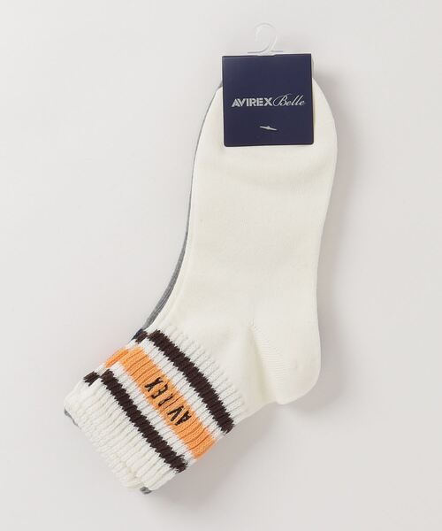 AVIREX(アヴィレックス)の「【直営店限定】LINE LOGO SOCKS/ ラインロゴソックス(ソックス/靴下・レディース・ホワイト/グレー・F)」の6枚目の写真