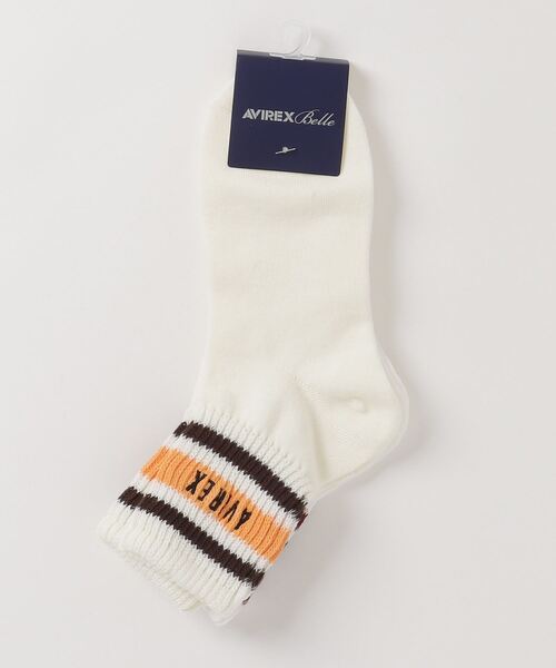 AVIREX(アヴィレックス)の「【直営店限定】LINE LOGO SOCKS/ ラインロゴソックス(ソックス/靴下・レディース・ホワイト/グレー・F)」の5枚目の写真