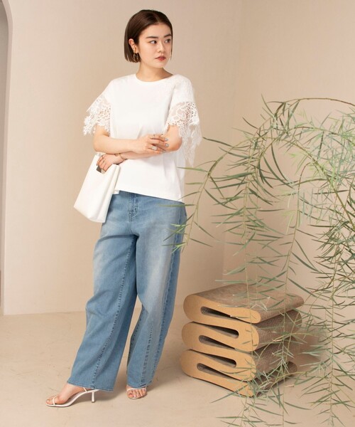 NOLLEY’S(ノーリーズ)の「◇【WEB限定】レース切替プルオーバーカットソー(Tシャツ/カットソー・レディース・ライトブルー/ブラック/オフホワイト・FREE)」の15枚目の写真