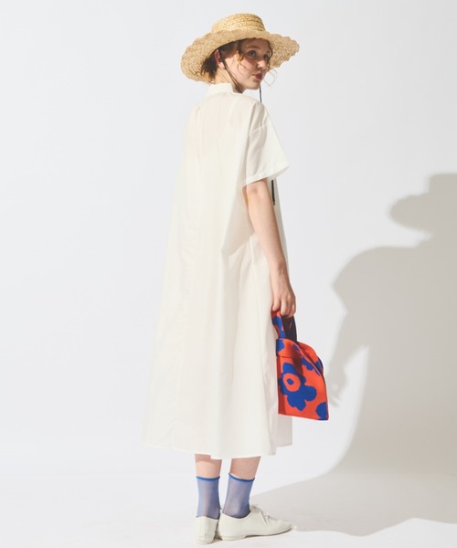 MERLOT（メルロー）の「半袖クレリックシャツワンピース（ワンピース・レディース・イエロー/ブラック/ホワイト/ネイビー・FREE）」の13枚目の写真