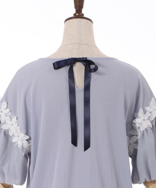 axes femme（アクシーズファム）の「フラワーレースパフ袖リブプルオーバー（Tシャツ/カットソー・レディース・ピンク/キナリ/サックスブルー・FREE）」の19枚目の写真