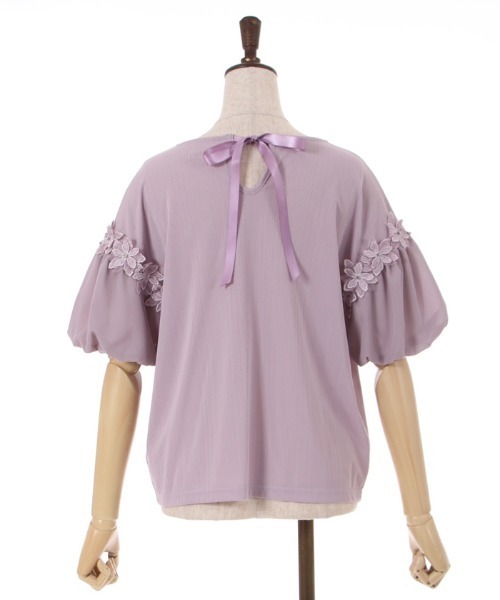 axes femme（アクシーズファム）の「フラワーレースパフ袖リブプルオーバー（Tシャツ/カットソー・レディース・ピンク/キナリ/サックスブルー・FREE）」の15枚目の写真