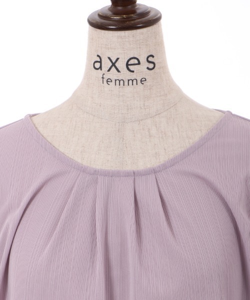 axes femme（アクシーズファム）の「フラワーレースパフ袖リブプルオーバー（Tシャツ/カットソー・レディース・ピンク/キナリ/サックスブルー・FREE）」の12枚目の写真