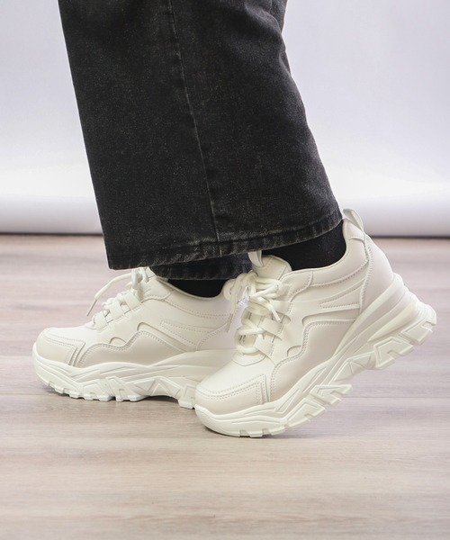 lus.（ラスドット）の「厚底インヒールダッドスニーカー（スニーカー・レディース・ブラック/ホワイト・L/LL/M/S）」の11枚目の写真