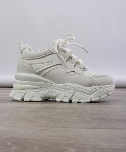 lus.（ラスドット）の「厚底インヒールダッドスニーカー（スニーカー・レディース・ブラック/ホワイト・L/LL/M/S）」の7枚目の写真