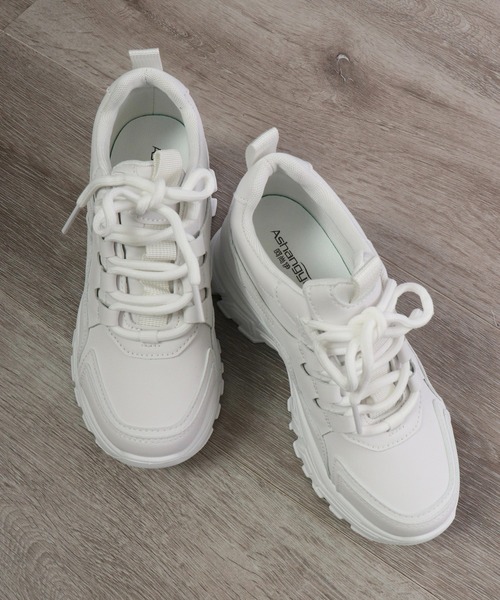 lus.（ラスドット）の「厚底インヒールダッドスニーカー（スニーカー・レディース・ブラック/ホワイト・L/LL/M/S）」の6枚目の写真