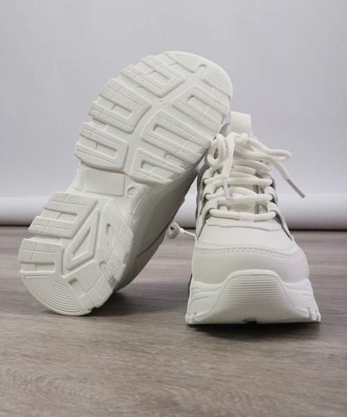 lus.（ラスドット）の「厚底インヒールダッドスニーカー（スニーカー・レディース・ブラック/ホワイト・L/LL/M/S）」の9枚目の写真