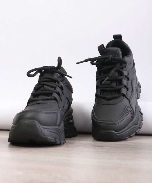 lus.（ラスドット）の「厚底インヒールダッドスニーカー（スニーカー・レディース・ブラック/ホワイト・L/LL/M/S）」の14枚目の写真