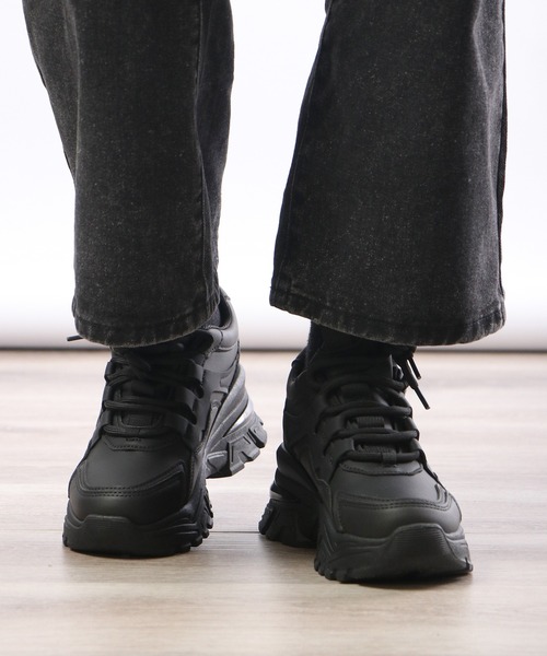 lus.（ラスドット）の「厚底インヒールダッドスニーカー（スニーカー・レディース・ブラック/ホワイト・L/LL/M/S）」の20枚目の写真