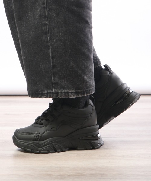 lus.（ラスドット）の「厚底インヒールダッドスニーカー（スニーカー・レディース・ブラック/ホワイト・L/LL/M/S）」の22枚目の写真