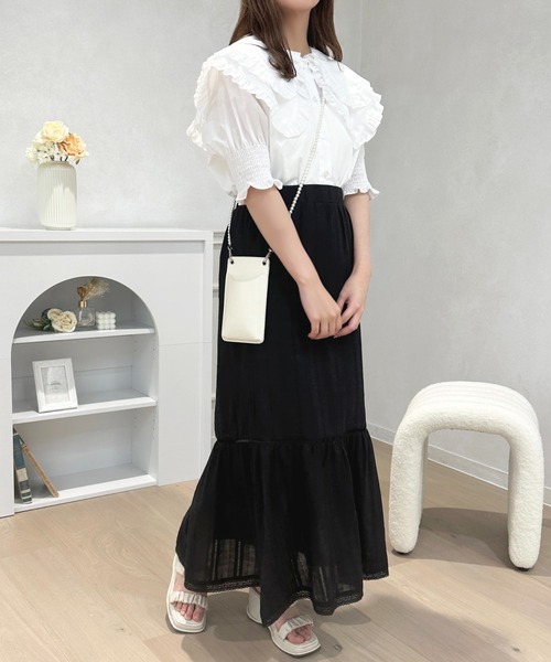 apres jour（アプレジュール）の「コットンレーススカート【ZOZOTOWN限定アイテム】（スカート・レディース・ブラック/オフホワイト・フリー/X-LARGE）」の18枚目の写真