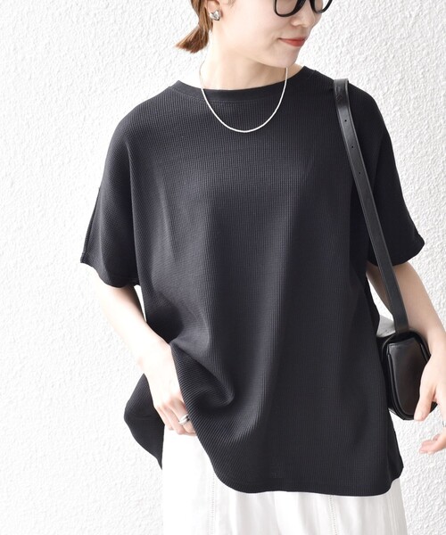WEB限定】SHIPS any:〈洗濯機可能〉ワッフル ワイド TEE（Tシャツ