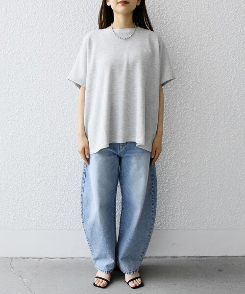 SHIPS any(シップス エニィ)の「SHIPS any:〈洗濯機可能〉ワッフル ワイド TEE(Tシャツ/カットソー・レディース・チャコールグレー/ライトグレー/ホワイト/ブラック/キャメル/イエロー/ブラウン/ライトグレー系1・ONE SIZE)」の12枚目の写真