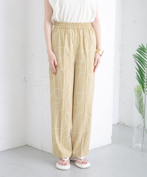 KBF（ケイビーエフ）の「ドローイングプリントパンツ（その他パンツ・レディース・ブルー系その他/ベージュ系その他/ブラック系その他・ONE）」の9枚目の写真