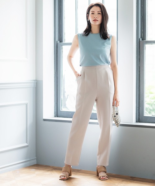 coca(coca)(コカ)の「セットアップ対応センタープレステーパードパンツ(スラックス・レディース・ライトベージュ/ブラック・M/L)」の17枚目の写真
