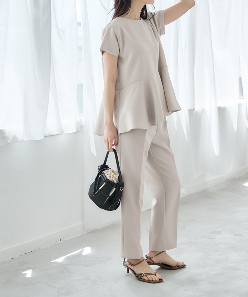 セール】セットアップ対応センタープレステーパードパンツ