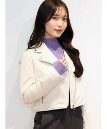 MERCURYDUO | コンパクトフェイクスエードライダースジャケット(ライダースジャケット)