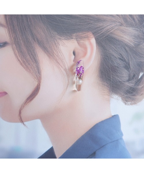 tone(トーン)の「【R】ロベリア鉱石ピアス(MA)(ピアス(両耳用)・レディース・パープル・FREE)」の5枚目の写真