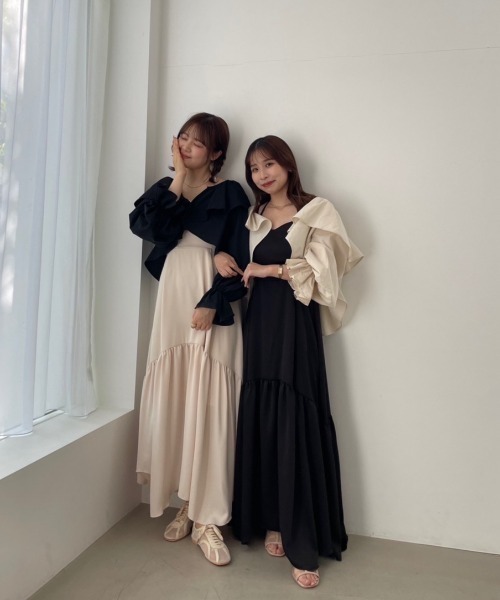 muguet（ミュゲ）の「healthy arrange cami dress（ワンピース・レディース・ブラック/ピンク/アイボリー・FREE）」の15枚目の写真