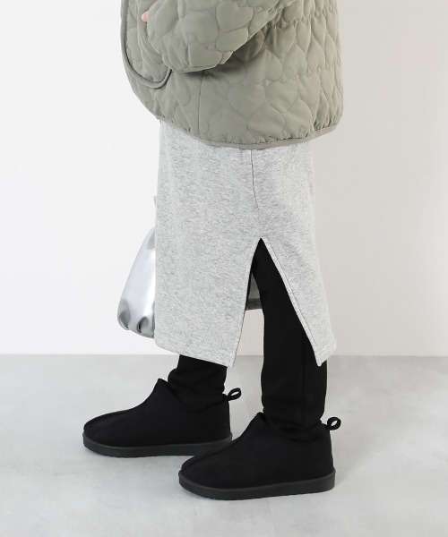 devirock(デビロック)の「RICH WARM 裏シャギー 10分丈 無地 ロングスカッツ(スカート・キッズ・モカ/ヘザーチャコール/ブラック/アイボリー/杢グレー/ネイビー系・130cm/120cm/140cm/110cm/160cm/150cm/100cm)」の3枚目の写真