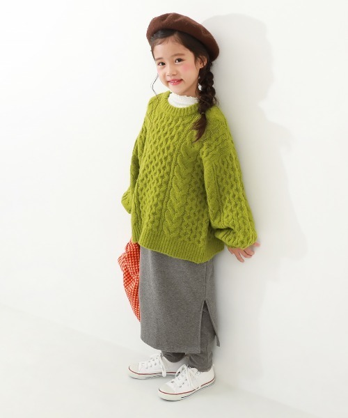 devirock(デビロック)の「RICH WARM 裏シャギー 10分丈 無地 ロングスカッツ(スカート・キッズ・モカ/ヘザーチャコール/ブラック/アイボリー/杢グレー/ネイビー系・130cm/120cm/140cm/110cm/160cm/150cm/100cm)」の8枚目の写真