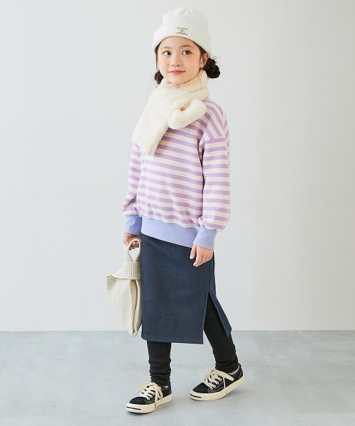 devirock(デビロック)の「RICH WARM 裏シャギー 10分丈 無地 ロングスカッツ(スカート・キッズ・モカ/ヘザーチャコール/ブラック/アイボリー/杢グレー/ネイビー系・130cm/120cm/140cm/110cm/160cm/150cm/100cm)」の18枚目の写真