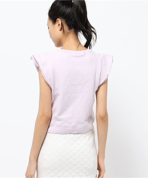 WEGO（ウィゴー）の「WEGO/フリルスリーブハートスウェット（スウェット・レディース・杢グレー/ライトパープル/オフホワイト・FREE）」の6枚目の写真