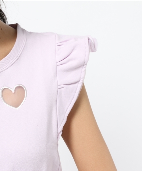 WEGO（ウィゴー）の「WEGO/フリルスリーブハートスウェット（スウェット・レディース・杢グレー/ライトパープル/オフホワイト・FREE）」の8枚目の写真