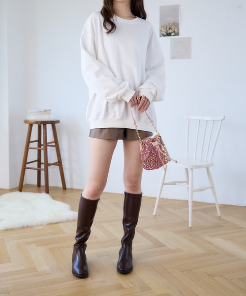 the toe レザーショートパンツ フェイクレザータイトショートパンツ[品番：MKSW0065254]｜EVRIS