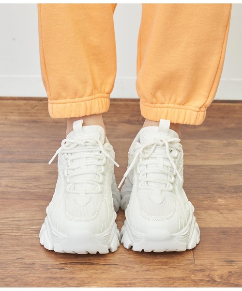 ANAP（アナップ）の「厚底スニーカー（スニーカー・レディース・ホワイト/ブラック・S/M/L）」の4枚目の写真