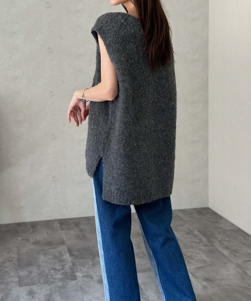 Per sist ence（パーシエンス）の「ウールMIXシャギーVネックベスト（ベスト・レディース・チャコールグレー/ライトグレー/モカ/ブラック・FREE）」の18枚目の写真
