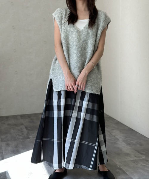 Per sist ence（パーシエンス）の「ウールMIXシャギーVネックベスト（ベスト・レディース・チャコールグレー/ライトグレー/モカ/ブラック・FREE）」の22枚目の写真