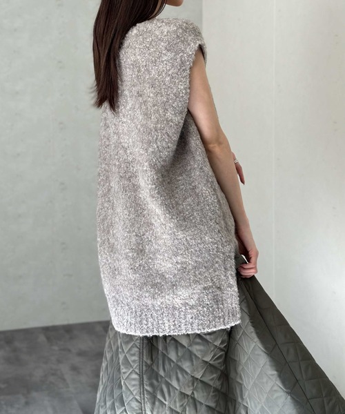 Per sist ence（パーシエンス）の「ウールMIXシャギーVネックベスト（ベスト・レディース・チャコールグレー/ライトグレー/モカ/ブラック・FREE）」の10枚目の写真