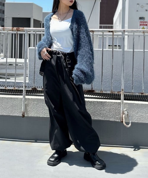 LVEU.（ラブユ.）の「【LVEU.】デザインサスペンダーパラシュートパンツ / オールインワン サロペット つなぎ オーバーオール サスペンダー パラシュート パンツ ボトムス ブラック オリジナル（その他パンツ・レディース・ブラック・FREE）」の7枚目の写真