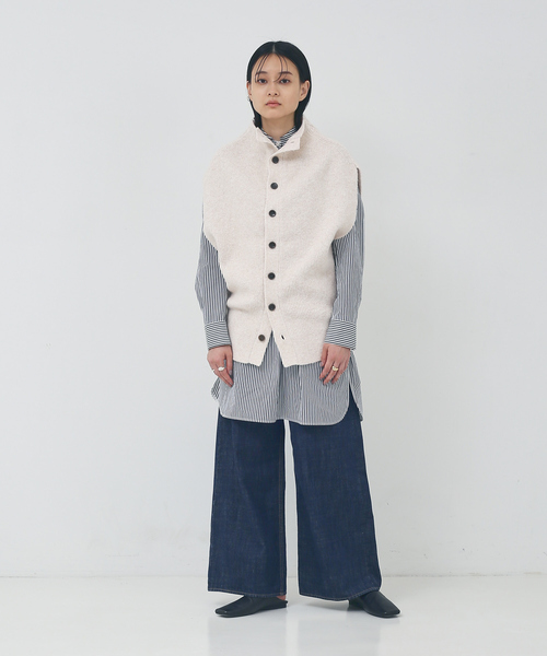 collex(コレックス)の「【手洗い可能】前後2WAYニットベスト(ニット/セーター・レディース・ブラック/イエロー/アイボリー・フリー)」の4枚目の写真