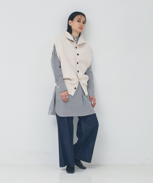 collex(コレックス)の「【手洗い可能】前後2WAYニットベスト(ニット/セーター・レディース・ブラック/イエロー/アイボリー・フリー)」の5枚目の写真