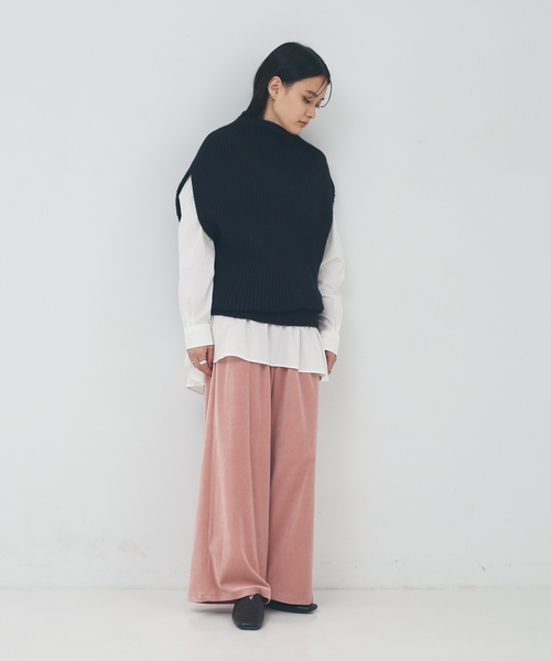collex(コレックス)の「【手洗い可能】前後2WAYニットベスト(ニット/セーター・レディース・ブラック/イエロー/アイボリー・フリー)」の9枚目の写真