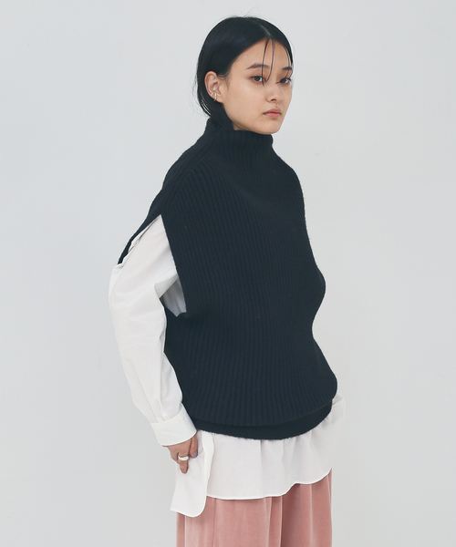 collex(コレックス)の「【手洗い可能】前後2WAYニットベスト(ニット/セーター・レディース・ブラック/イエロー/アイボリー・フリー)」の12枚目の写真