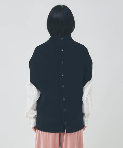 collex(コレックス)の「【手洗い可能】前後2WAYニットベスト(ニット/セーター・レディース・ブラック/イエロー/アイボリー・フリー)」の15枚目の写真