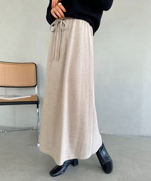 un+frame（アンフレーム）の「narrow knit long skirt／ ウエスト紐ナローリブニットロングスカート（スカート）」