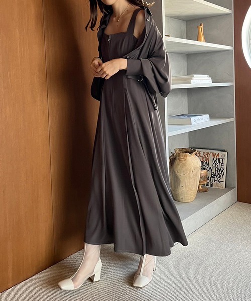 one after anotherNICE CLAUP ブラウン マルチウェイセットワンピース（ワンピース）｜one after