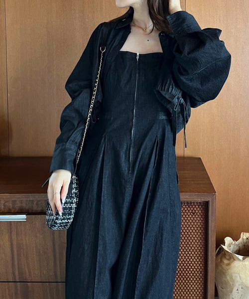 one after another NICE CLAUP（ワンアフターアナザーナイスクラップ）の「マルチウェイセットワンピース（ワンピース・レディース・ブラック/アイボリー/グレー・FREE）」の6枚目の写真