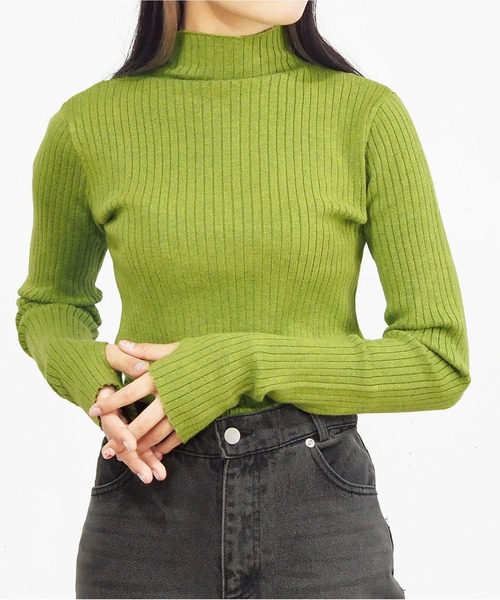 tiptop（ティップトップ）の「指ぬきハイネックプルオーバー（ニット/セーター・レディース・グレー系その他/ライム/オフホワイト/ブラック系その他2/ブラック系その他/チャコールグレー/グレー系その他2/ブラック/ホワイト系その他・FREE）」の20枚目の写真