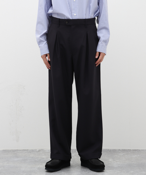 FARAH(ファーラー)の「【FARAH / ファーラー】Three Tuck Wide Pants(スラックス・メンズ・ネイビー・34/32/30)」の4枚目の写真