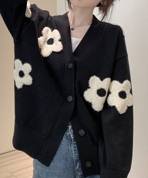 machatt フラワージャガードニットカーディガン machatt フラワージャガードカーディガン