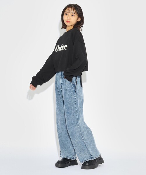 PINK-latte（ピンクラテ）の「◇リボンドロストサガラロゴ短丈裏毛